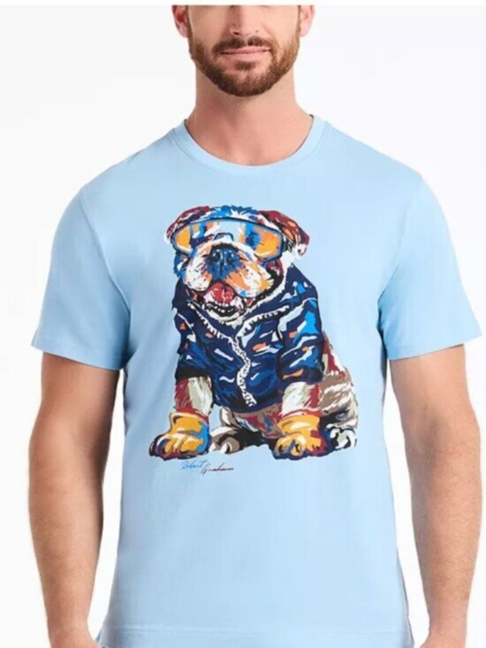NWT Robert Graham Chill Graham Bulldog Graphic Tee Men’s S